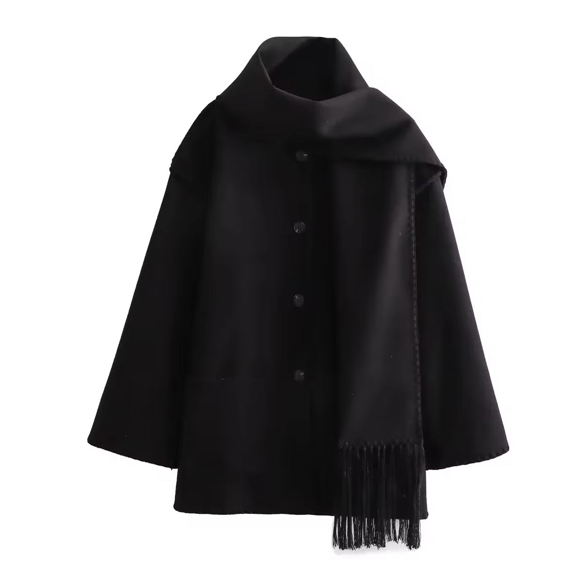 LM | loose jacket with scarf tassels