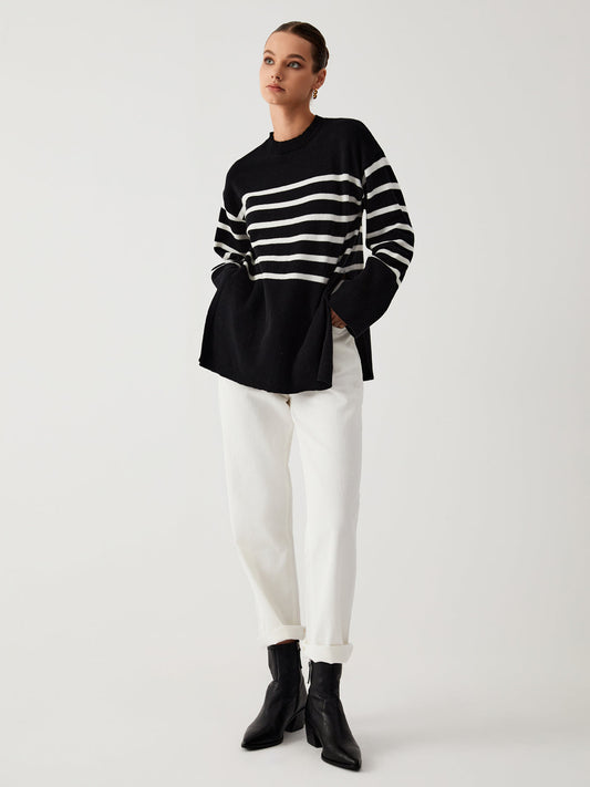 LM | Oversized sweater with stripes