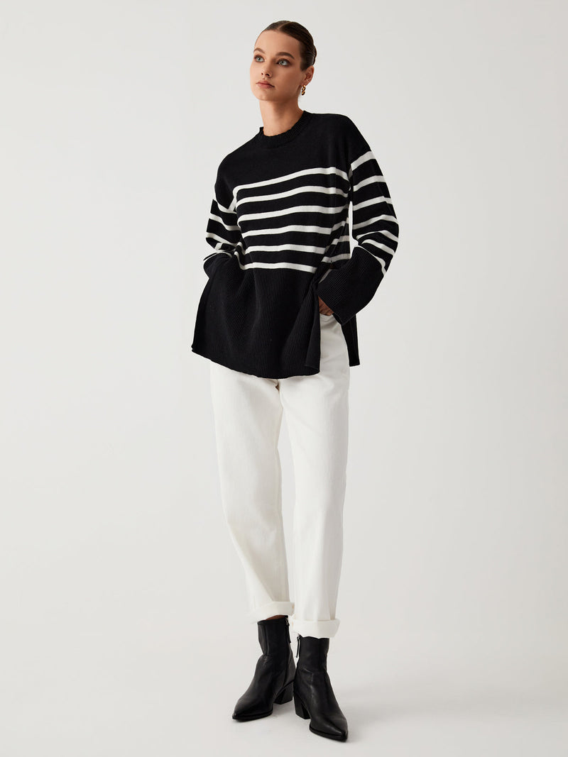 LM | Oversized sweater with stripes