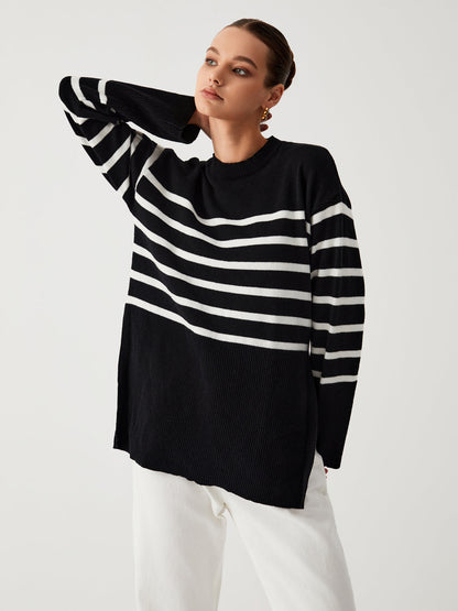 LM | Oversized sweater with stripes