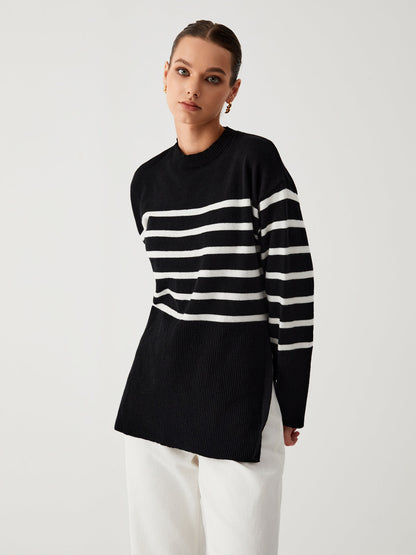 LM | Oversized sweater with stripes