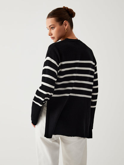 LM | Oversized sweater with stripes