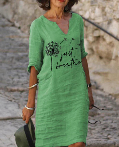 LM | Midi dress with V-neck