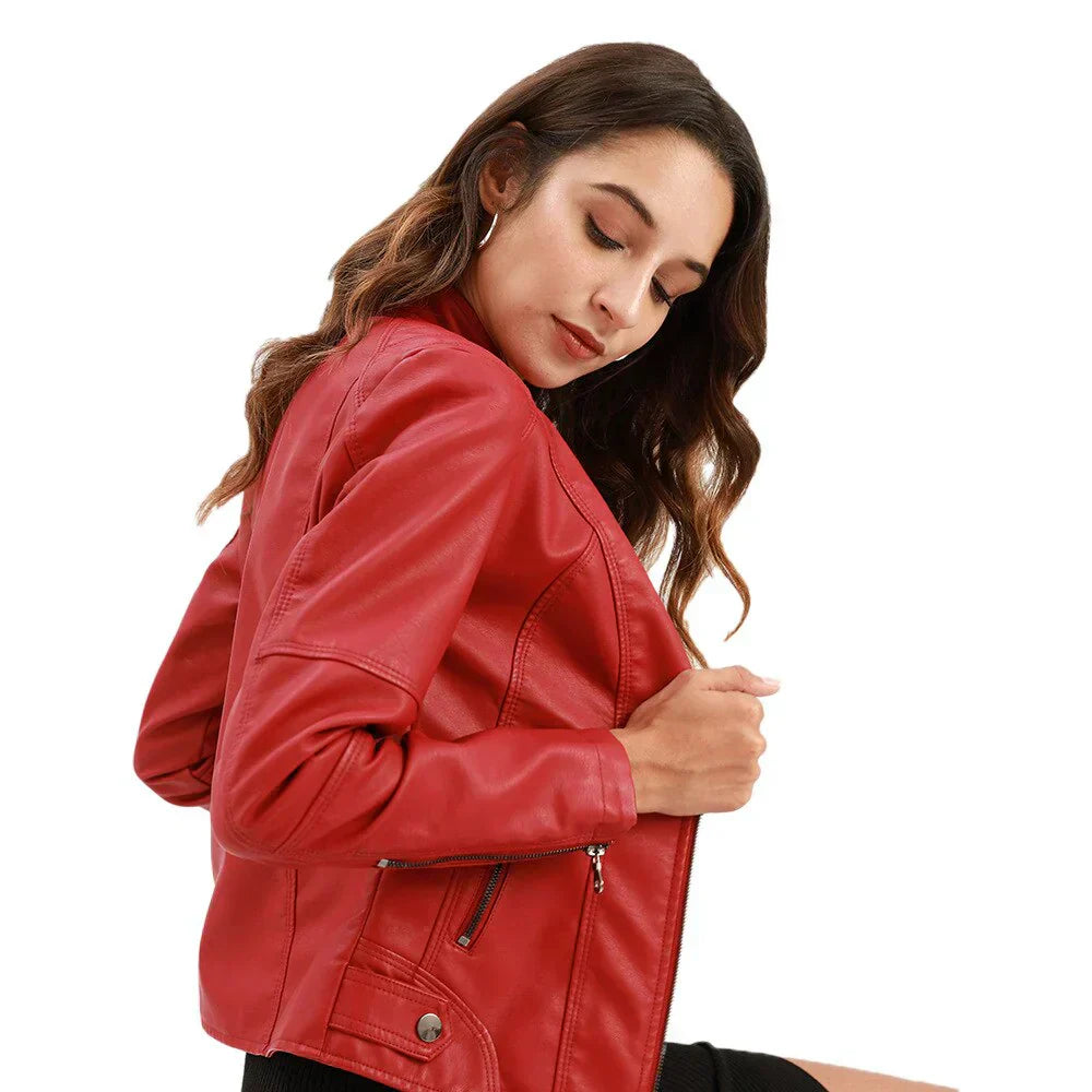 LM | Ladies leather jacket with Mao