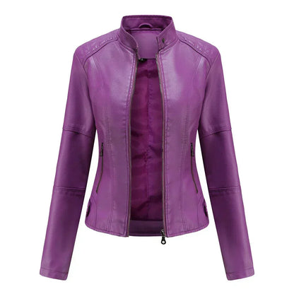 LM | Ladies leather jacket with Mao