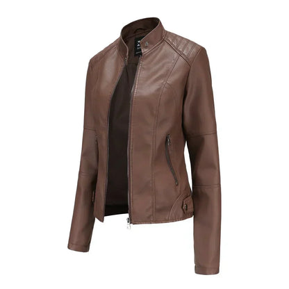 LM | Ladies leather jacket with Mao
