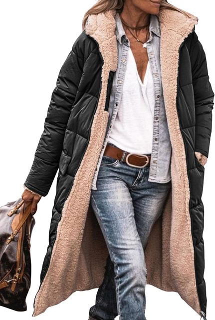 LM | Reversible long sherpa jacket