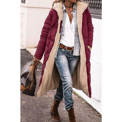 LM | Reversible long sherpa jacket