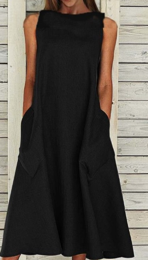 LM | Elegant cotton A-line dress
