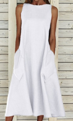 LM | Elegant cotton A-line dress