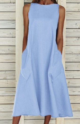 LM | Elegant cotton A-line dress