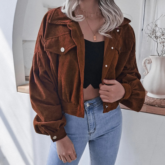 LM | casual corduroy cropped jacket