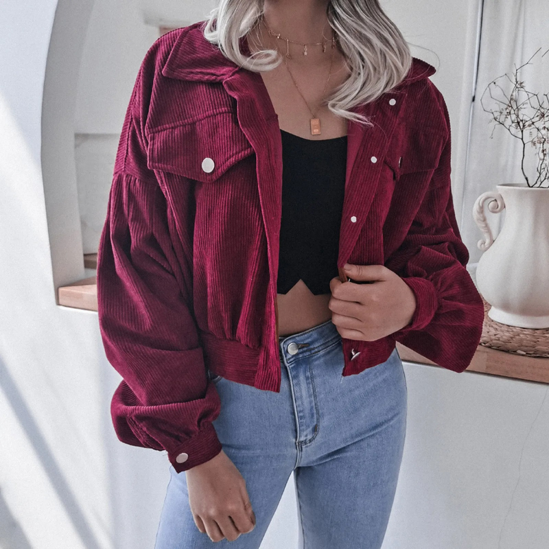 LM | casual corduroy cropped jacket