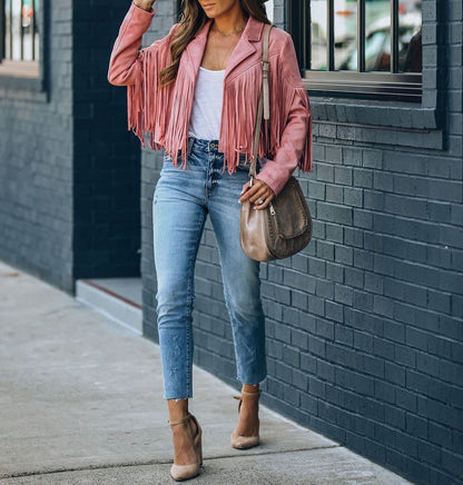 LM | Retro-chic jacket with fringes