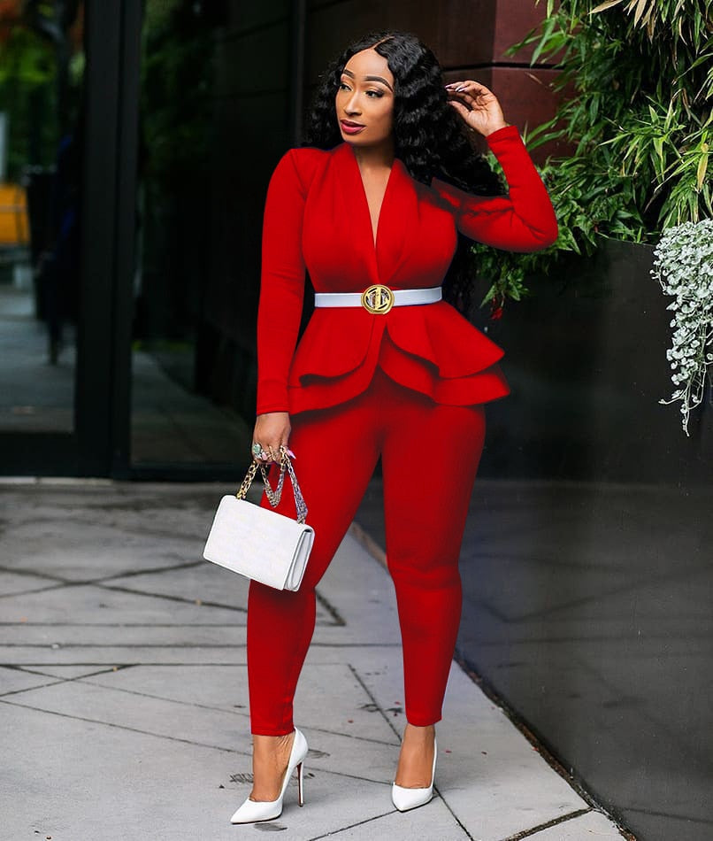 LM | Tracksuit with full sleeves ruffle blazer