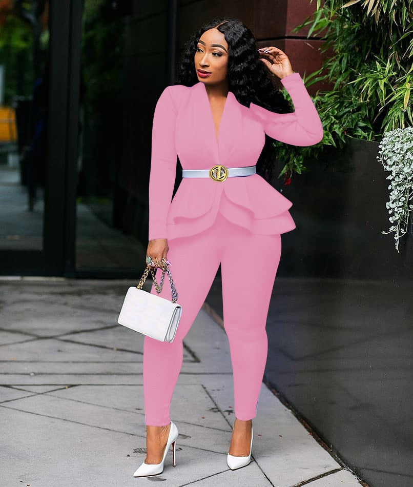 LM | Tracksuit with full sleeves ruffle blazer