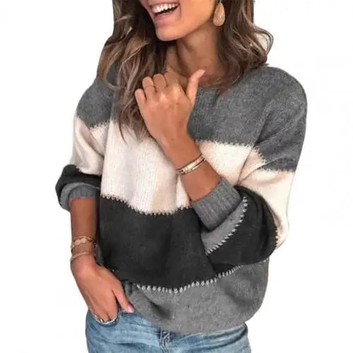 LM | Striped color block sweater