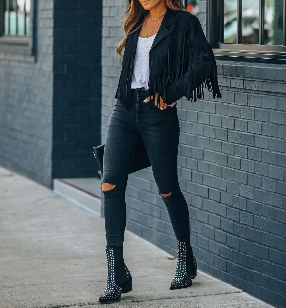 LM | Retro-chic jacket with fringes