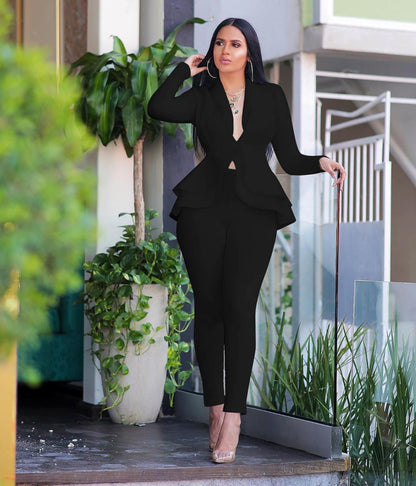 LM | Tracksuit with full sleeves ruffle blazer