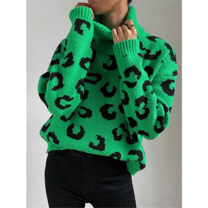 LM | Turtleneck with leopard pattern