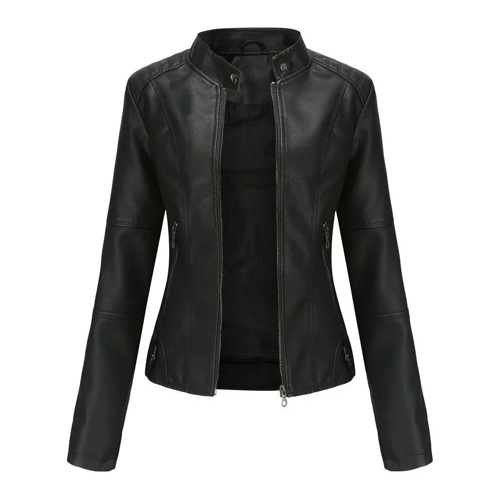 LM | Ladies leather jacket with Mao