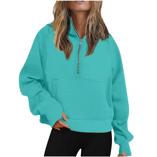 LM | Jacket with half zipper and hood