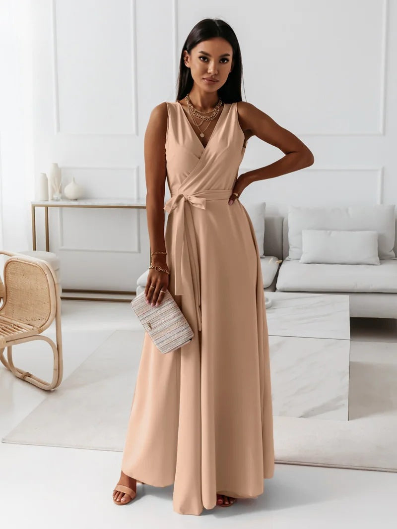 LM | Gretchen -Feminine ankle-length dresses with V-neckline