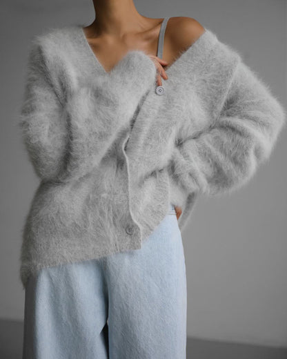 LM | Long-sleeved cardigan with dropped shoulders