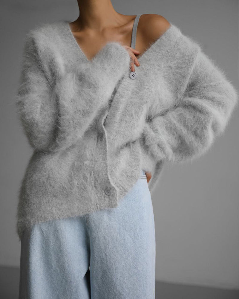LM | Long-sleeved cardigan with dropped shoulders