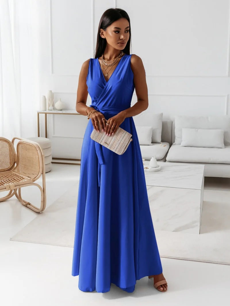 LM | Gretchen -Feminine ankle-length dresses with V-neckline