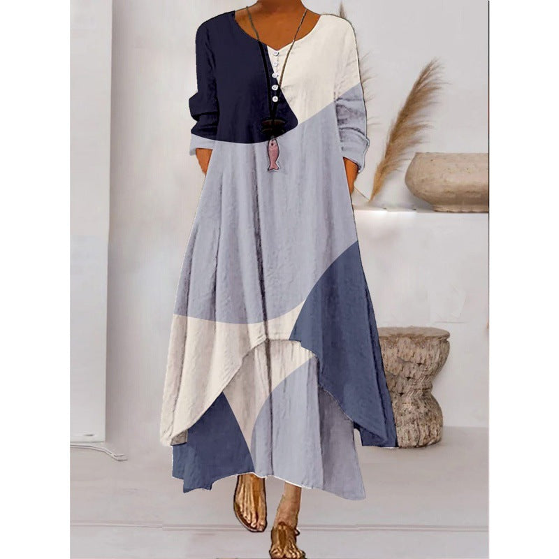LM | Long sleeve maxi dress - button neckline