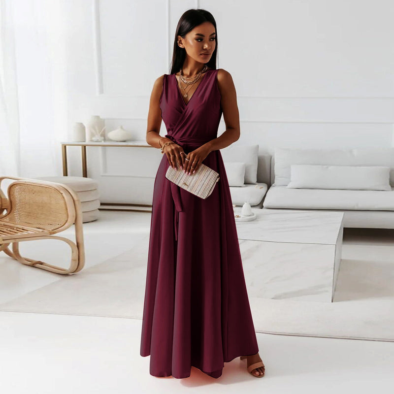 LM | Gretchen -Feminine ankle-length dresses with V-neckline
