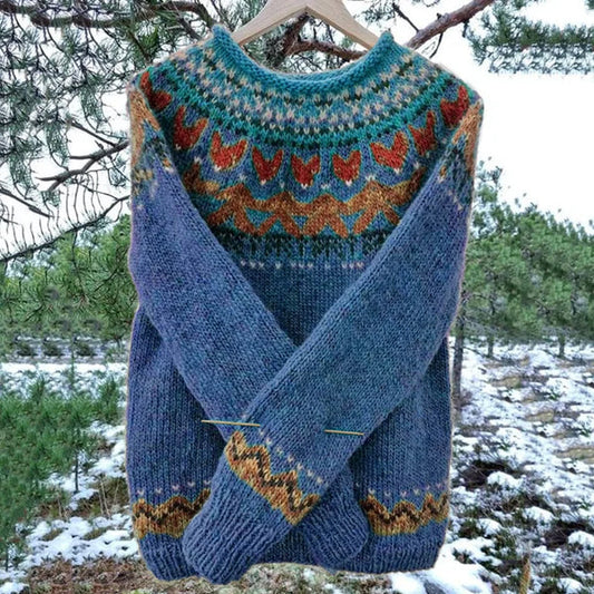 LM | Hand-knitted sweater with Nordic pattern