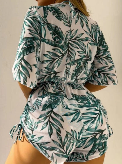 Braylee® | Tropical Printed Three-piece Bikini