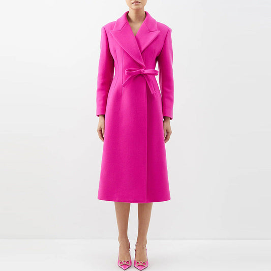 LM | Long coat with belt for women
