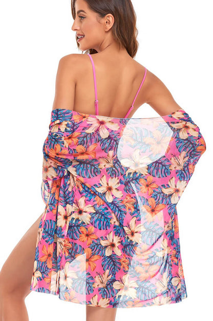 Lillie® | Blouse and Pink Beach Bikini Set