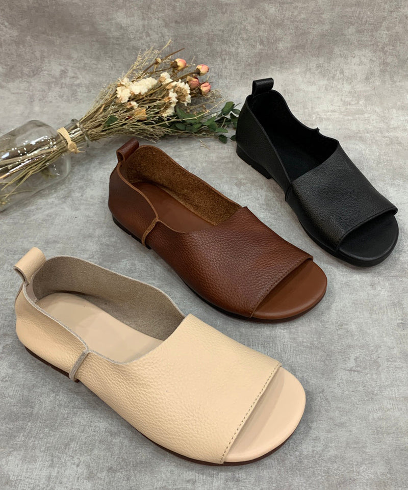 LM | Minimalist, open-toe slip-on flats