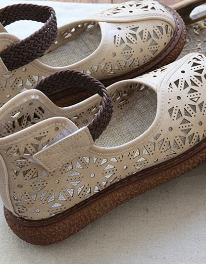 LM | Floral cut-out slip-on shoes