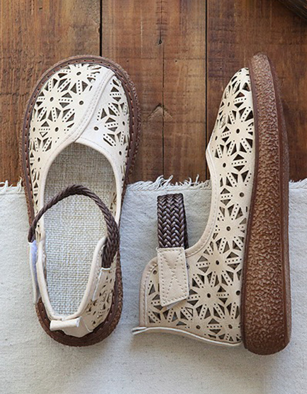 LM | Floral cut-out slip-on shoes