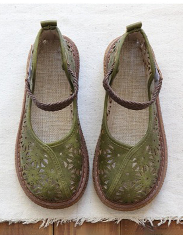 LM | Floral cut-out slip-on shoes