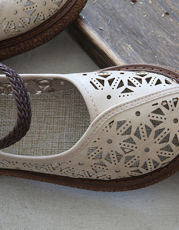 LM | Floral cut-out slip-on shoes