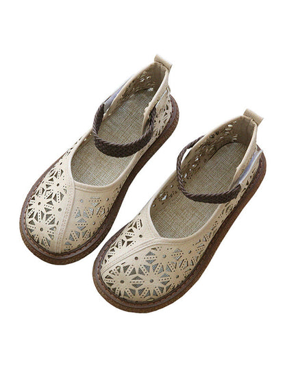 LM | Floral cut-out slip-on shoes