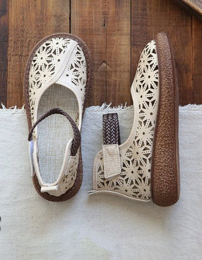 LM | Floral cut-out slip-on shoes