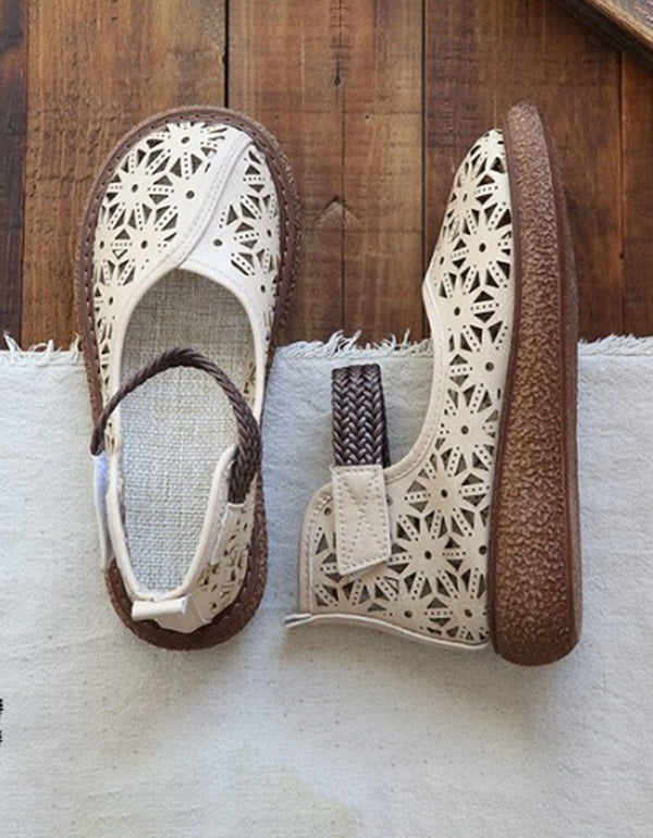 LM | Floral cut-out slip-on shoes