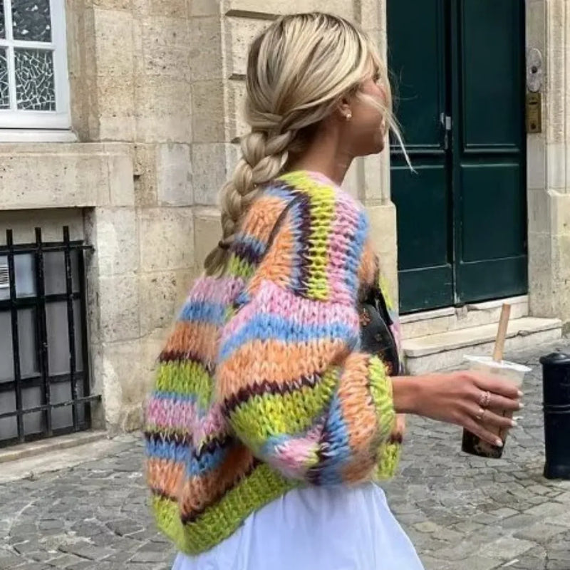 LM | Striped open sweater
