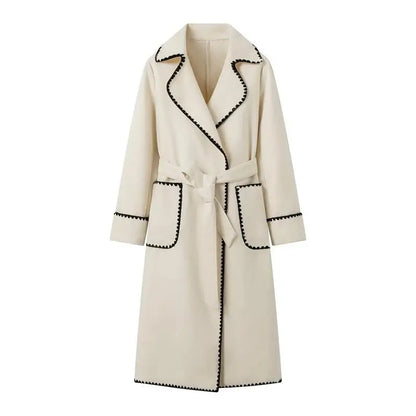 LM | casual long patchwork coat