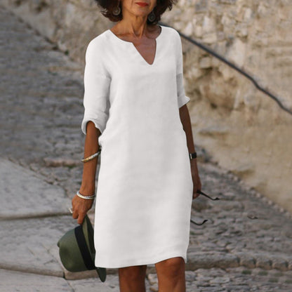 LM | Midi dress with V-neck