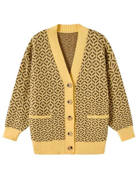 LM | Elegant knitted cardigan with button placket