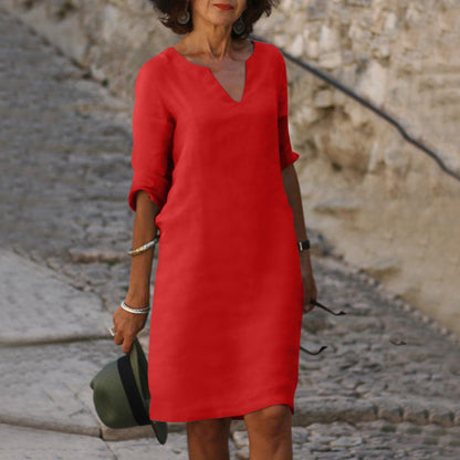 LM | Midi dress with V-neck