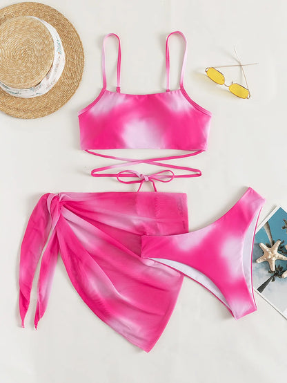 Daniela® | Piece Tie-dye Bikini With Wrap Straps